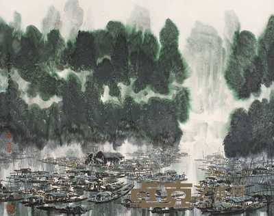 徐希 2000年作 清漓渔家 镜心 143.5×182cm